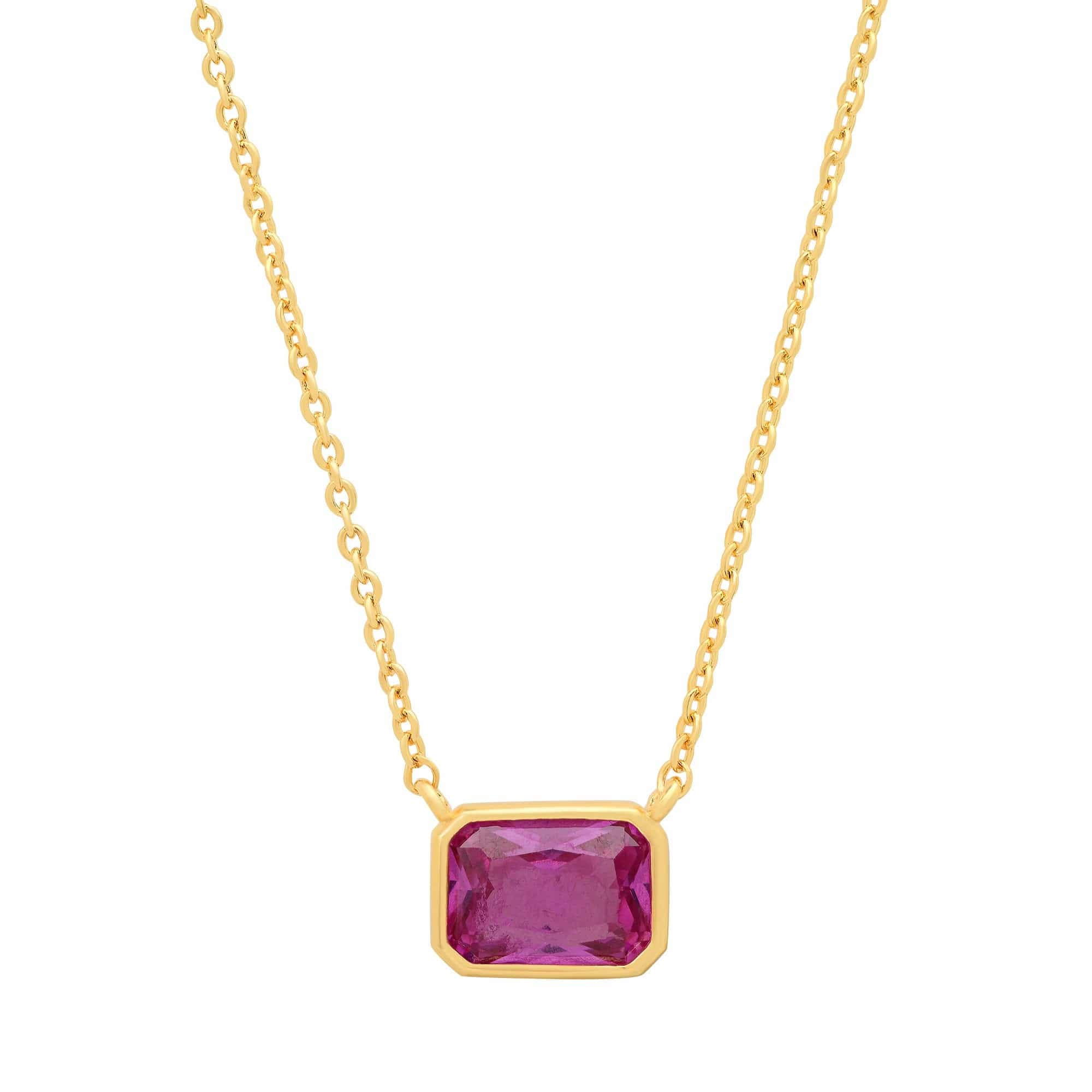 East West Gemstone Bezel Necklace - Image 3