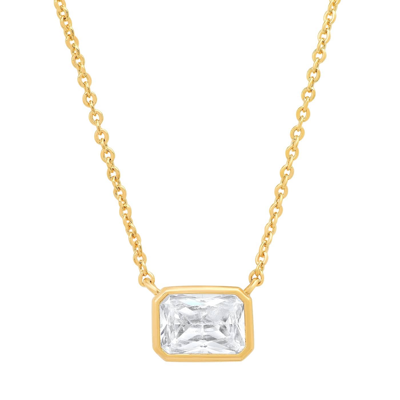 East West Gemstone Bezel Necklace - Image 4