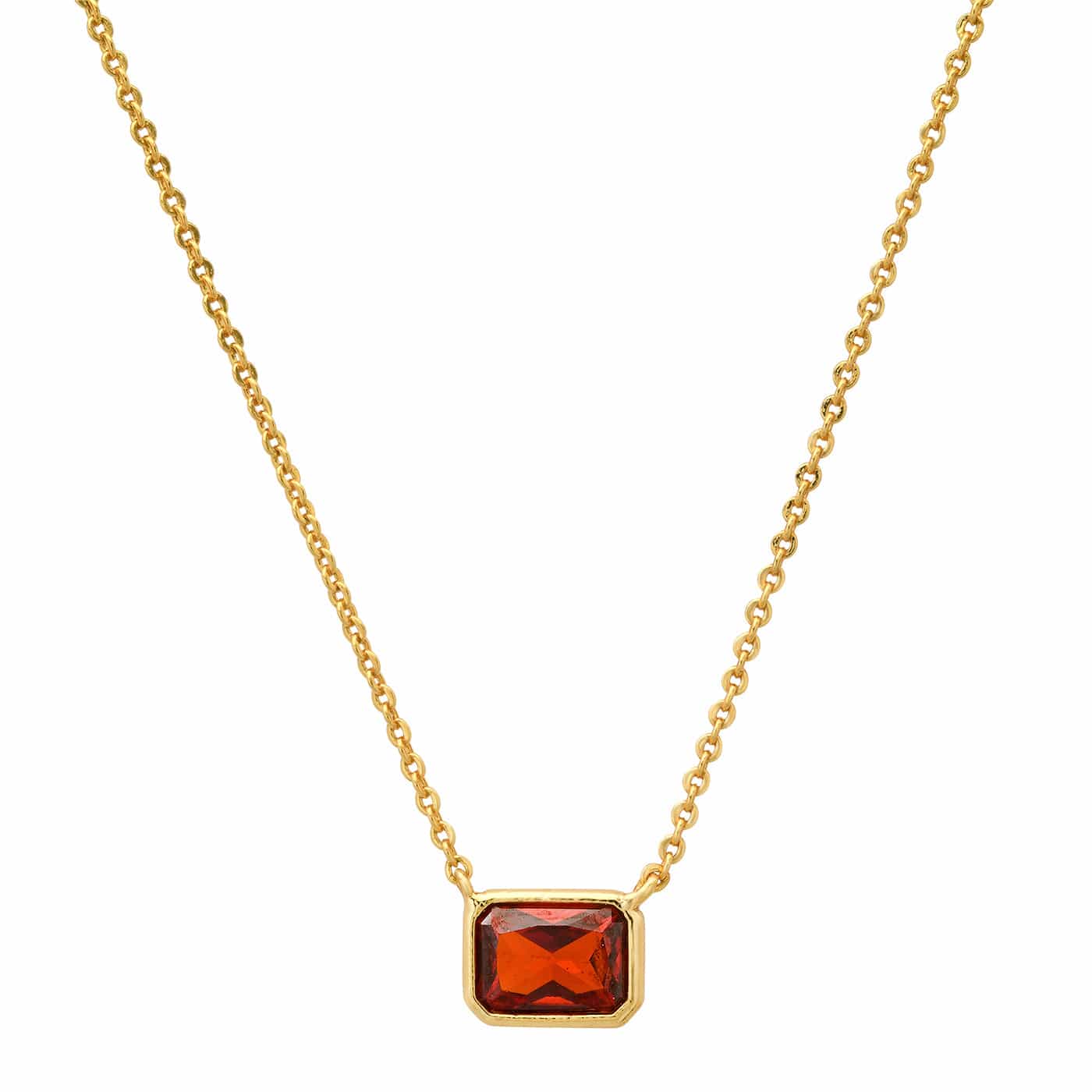 East West Gemstone Bezel Necklace - Image 5