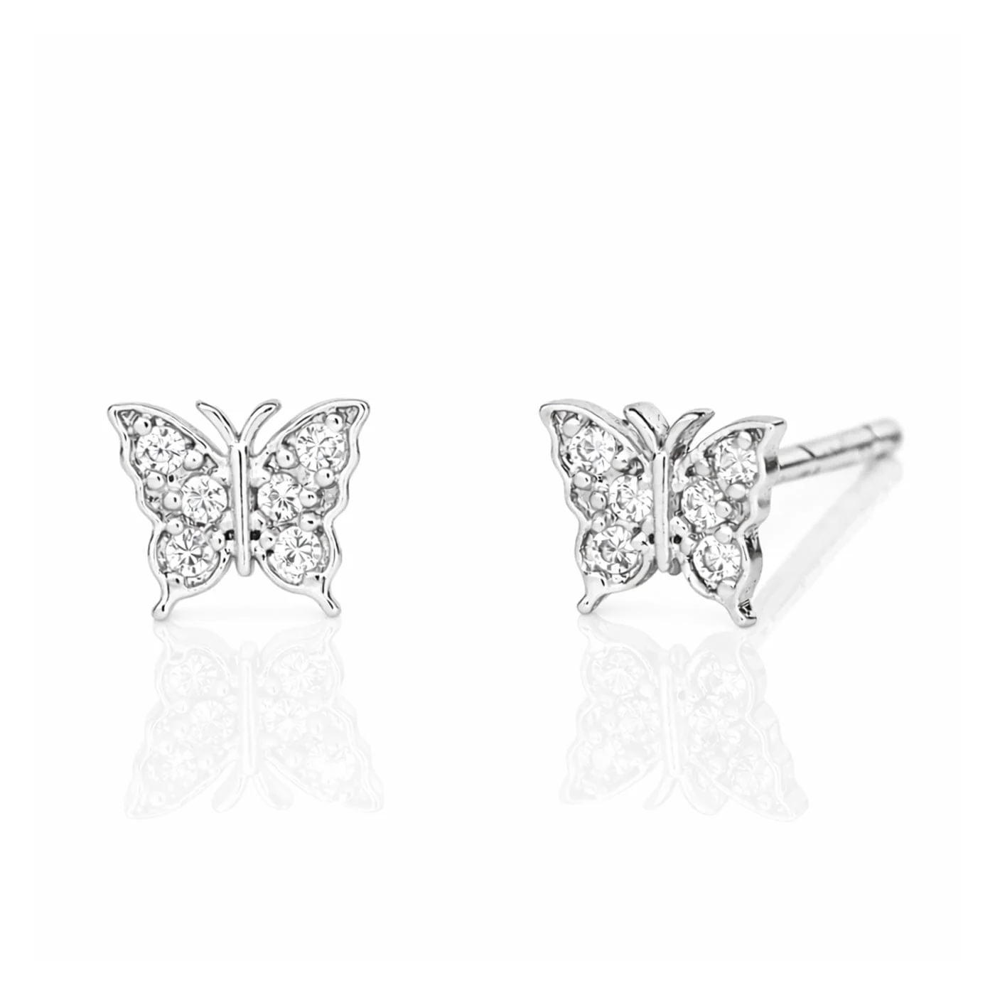 Pave Butterfly Post Earrings - Image 3