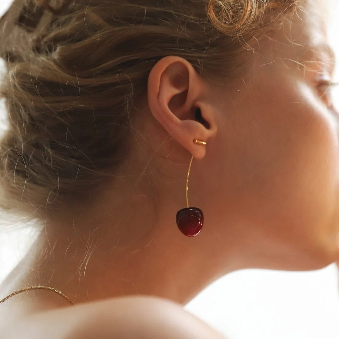 Sweet Cherry Drop Earrings - Image 2