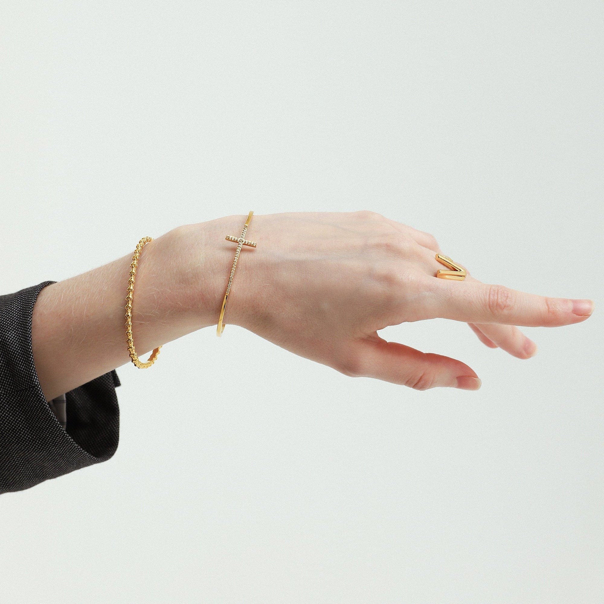 Cross Pave Cuff Bracelet - Image 2