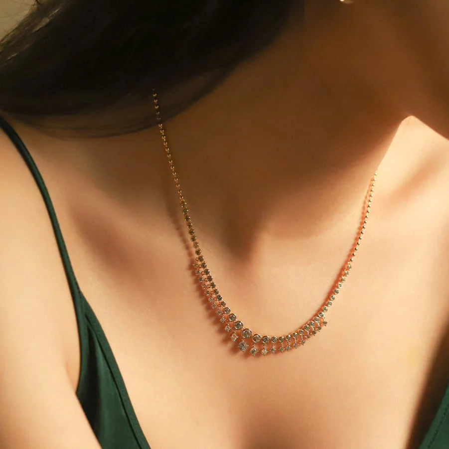 CZ Bib Necklace - Image 3