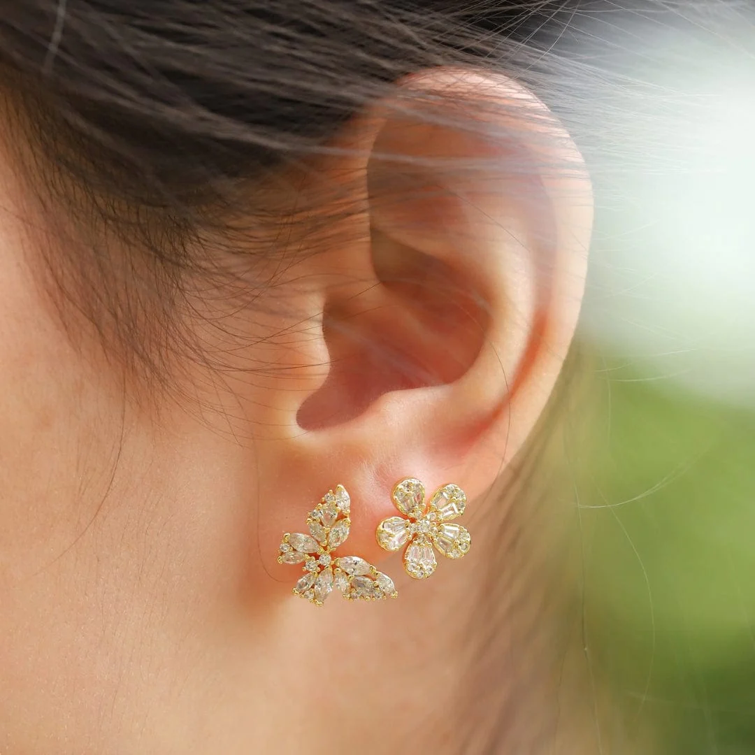 CZ Encrusted Butterfly Studs - Image 2