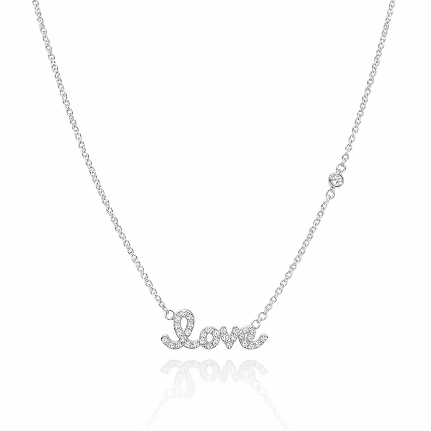 CZ Love Pendant Necklace - Image 4