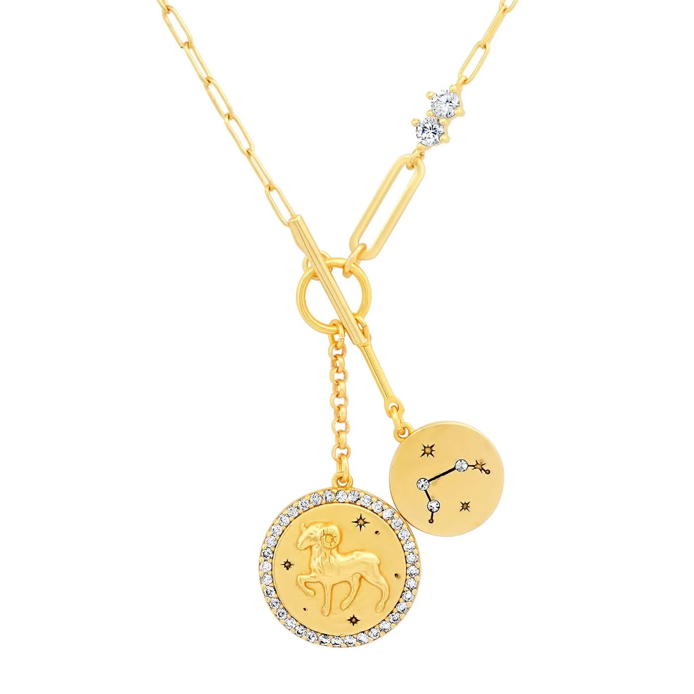 Double Coin Zodiac Necklace - Image 2