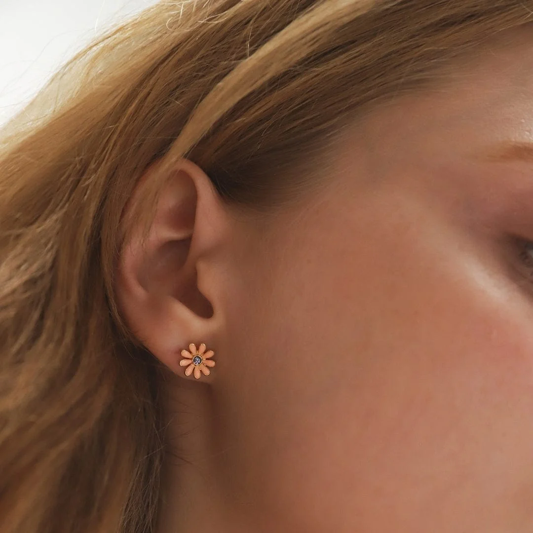 Enamel Bird and Flower Mismatch Studs - Image 3