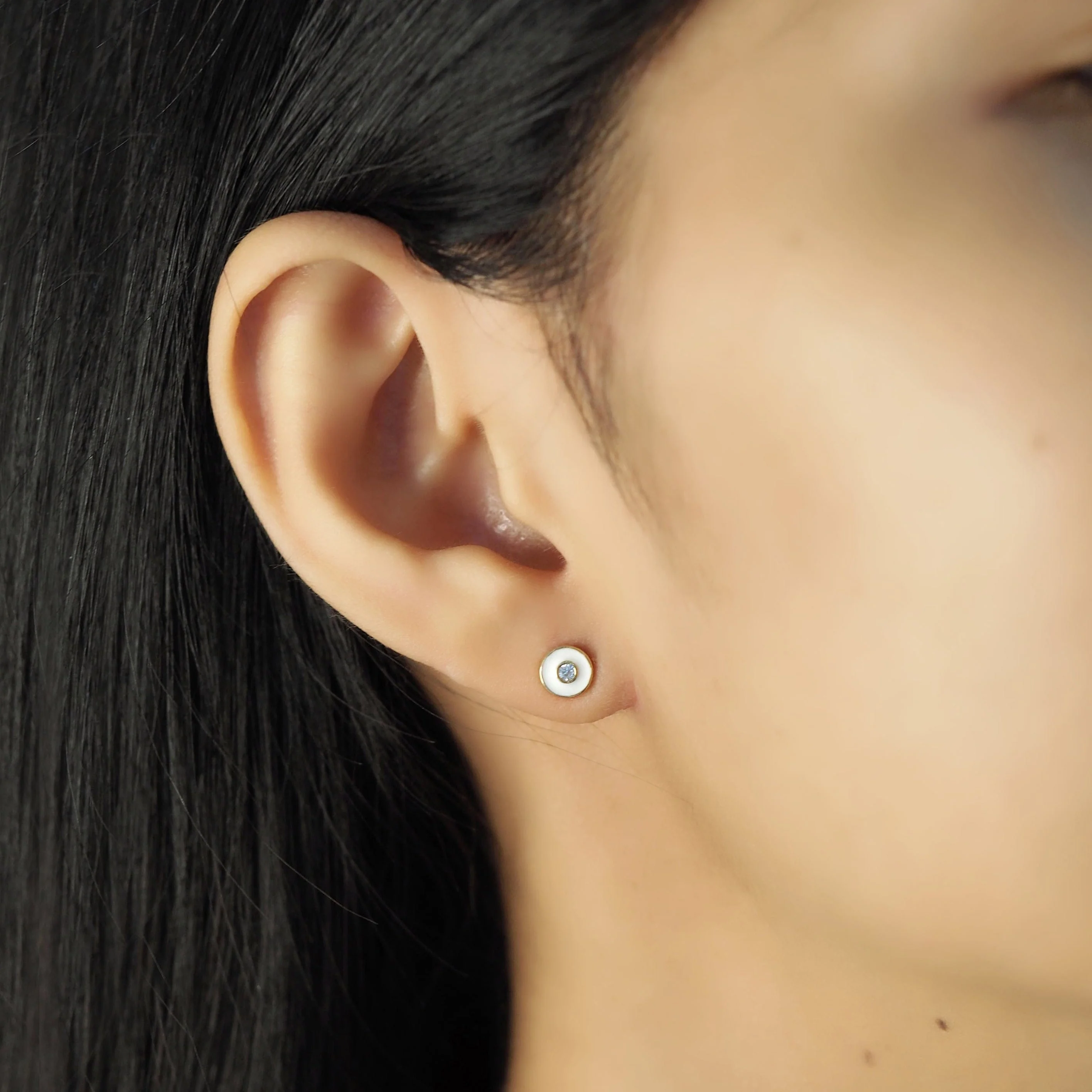 Enamel Circle Stud - Image 2