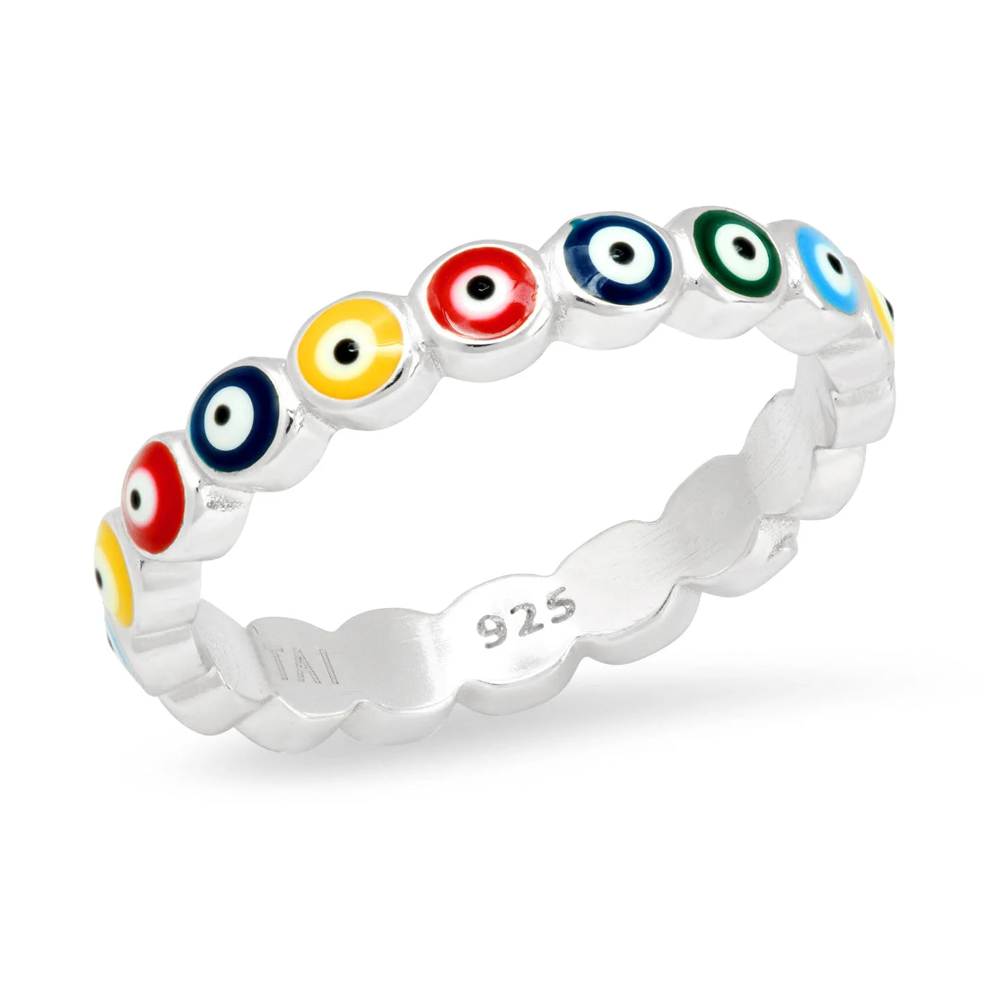 Enamel Evil Eye Ring - Image 3