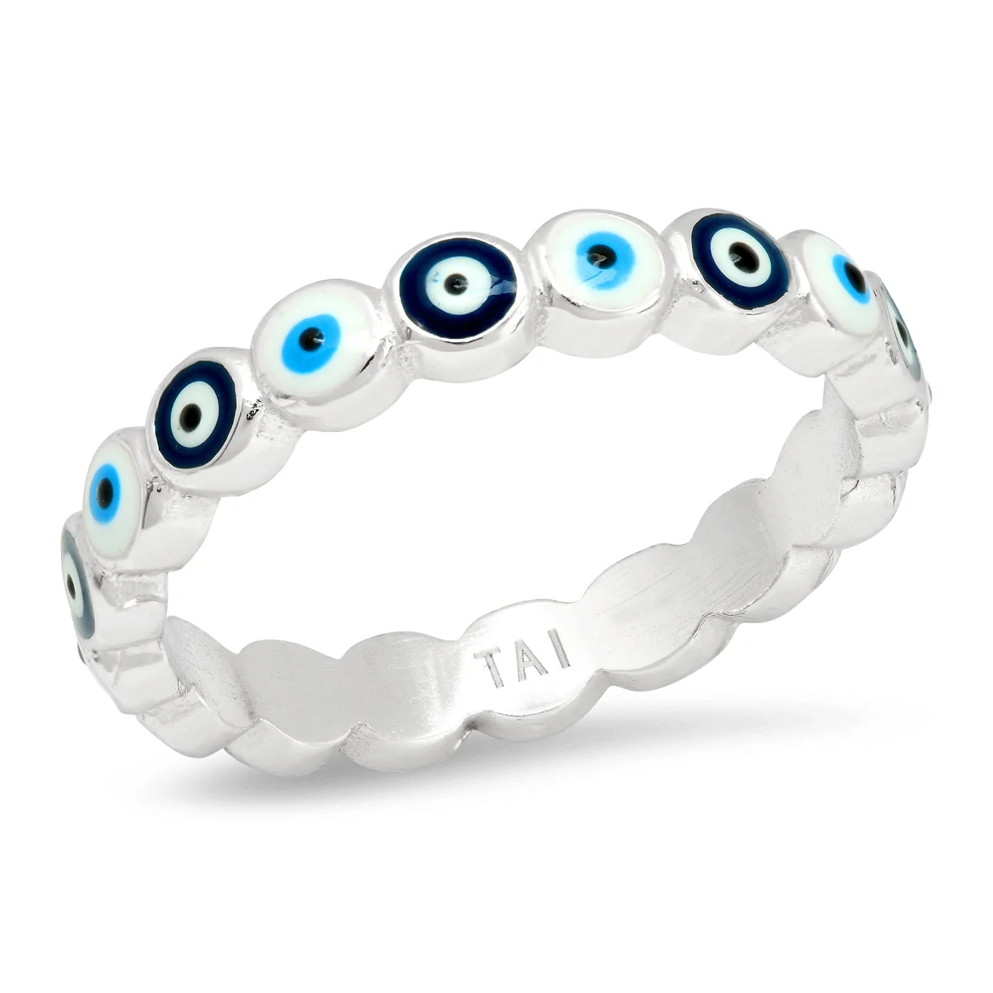 Enamel Evil Eye Ring - Image 4