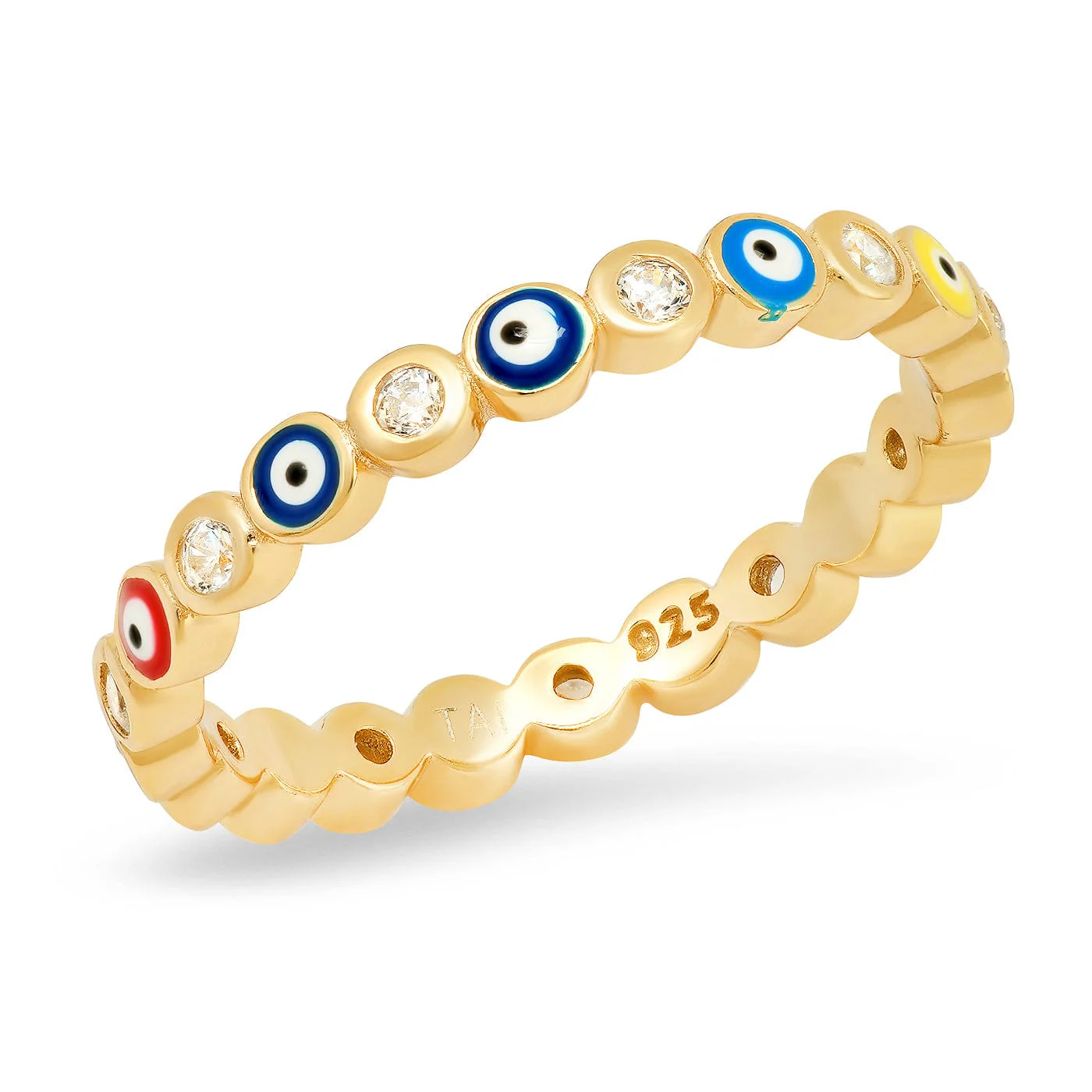 Evil Eye Enamel Bezel Ring - Image 3