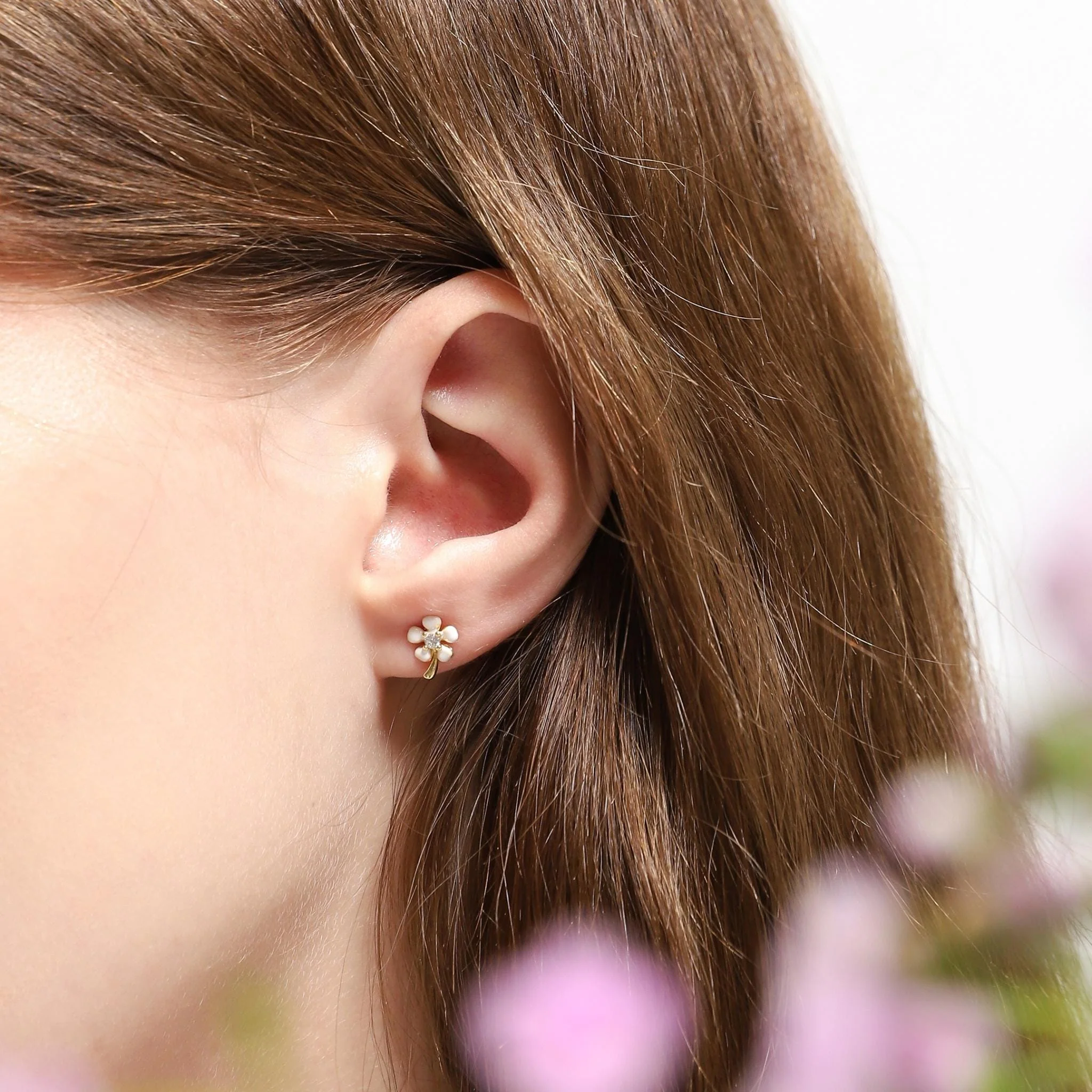 Flower Enameled Stud - Image 5