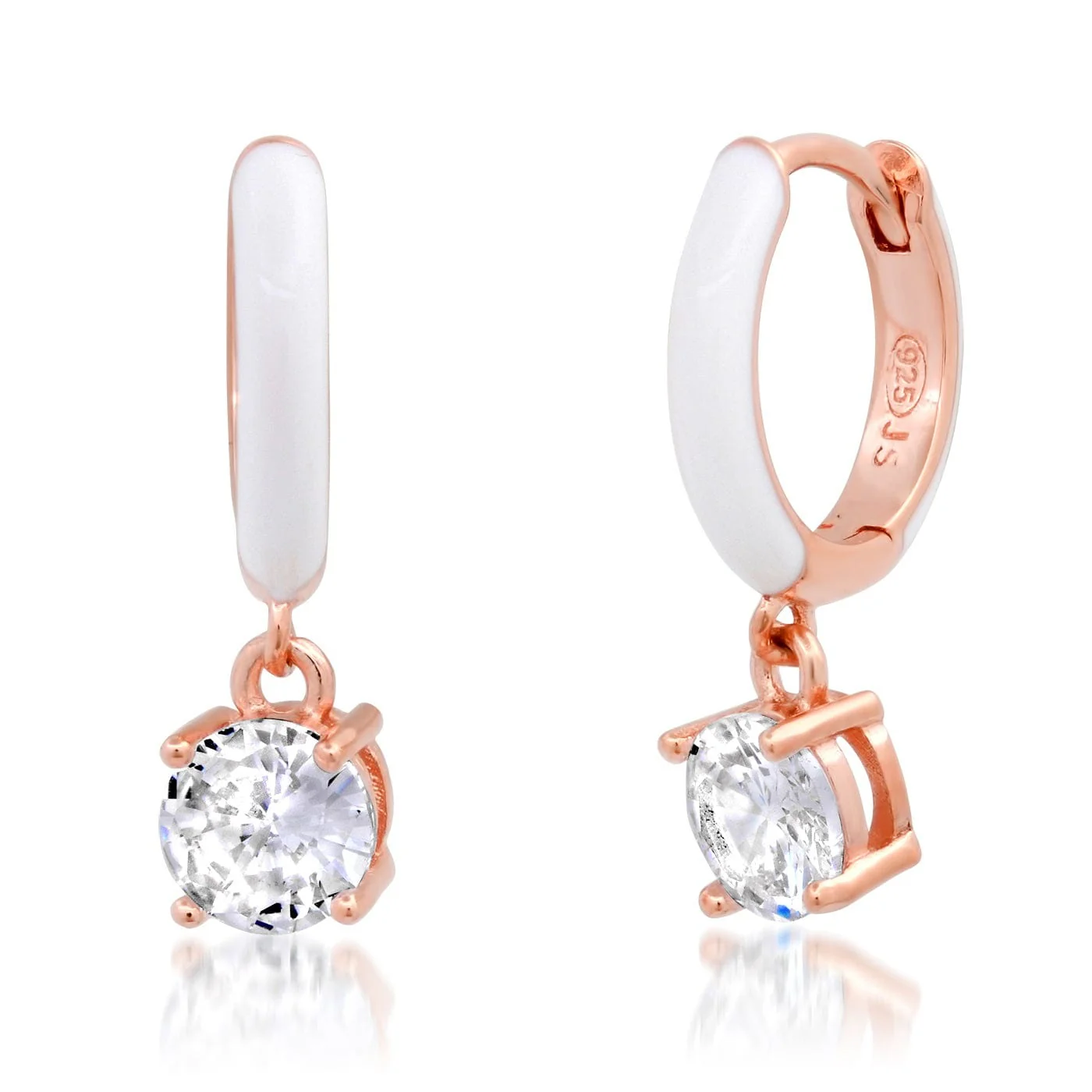 Enamel Huggie with Colored CZ Charm - Image 5