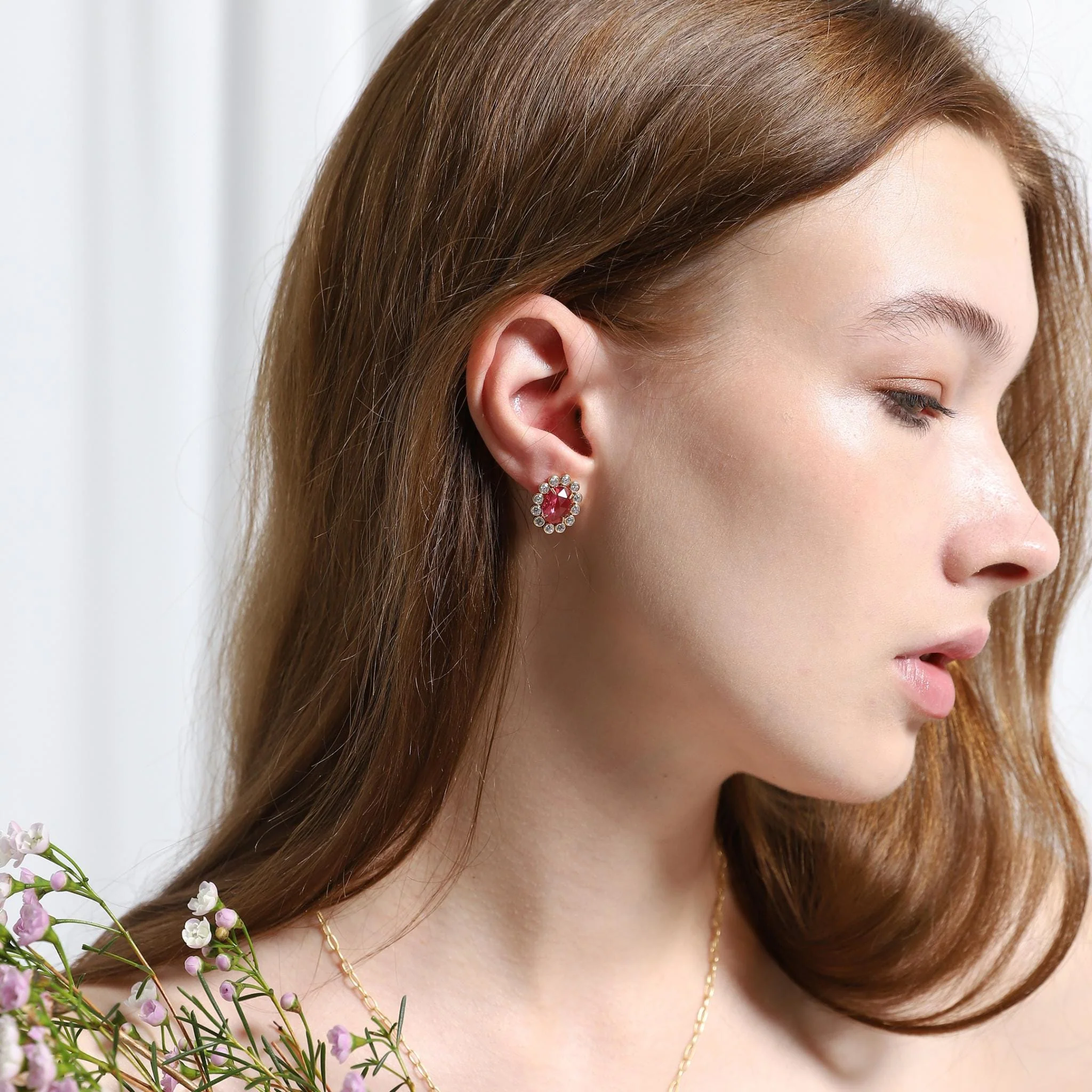 Flower Studs with Rose Center - Image 2