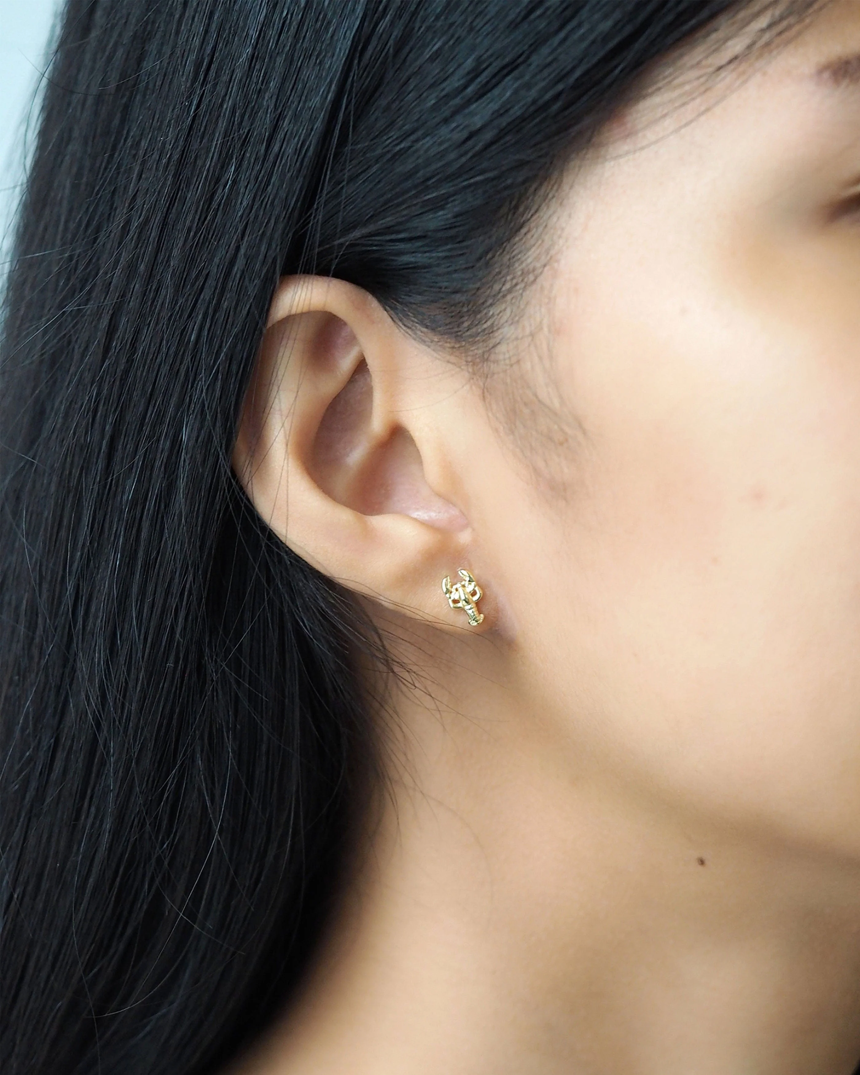 Gold Lobster Earrings - Image 2