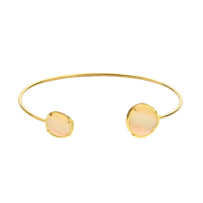 Asymmetrical Stone Cuff Bracelet - Image 6