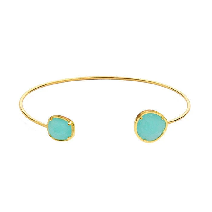 Asymmetrical Stone Cuff Bracelet - Image 8