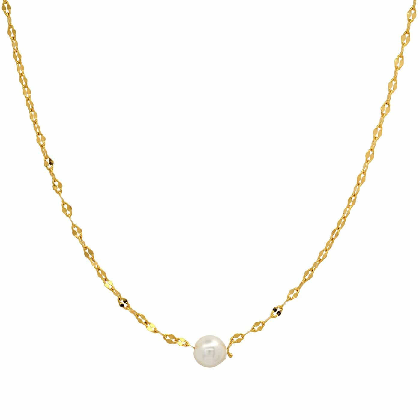 Gold Vermeil Chain with Single Pearl