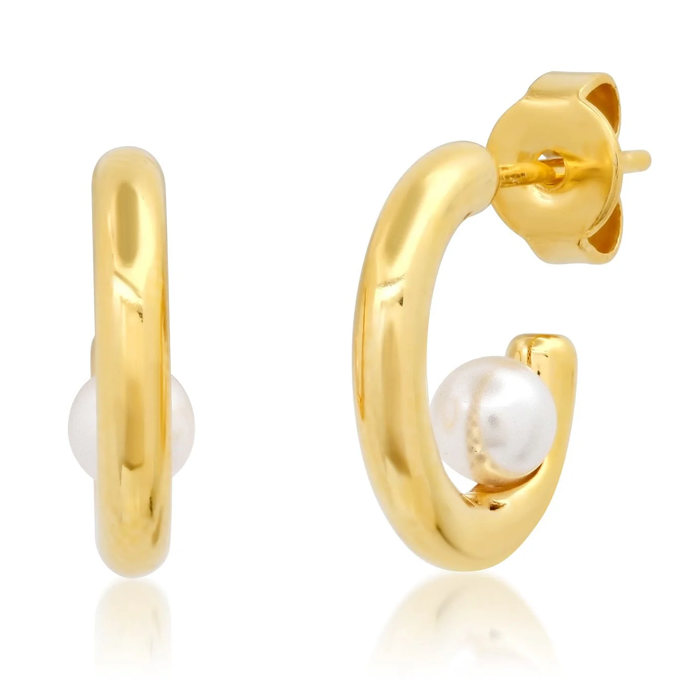 Huggie with Gemstone Ball Accent - Image 5
