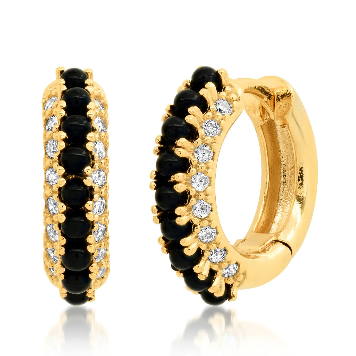 Huggies Encrusted With Colored Stones And CZ Stones - Image 4