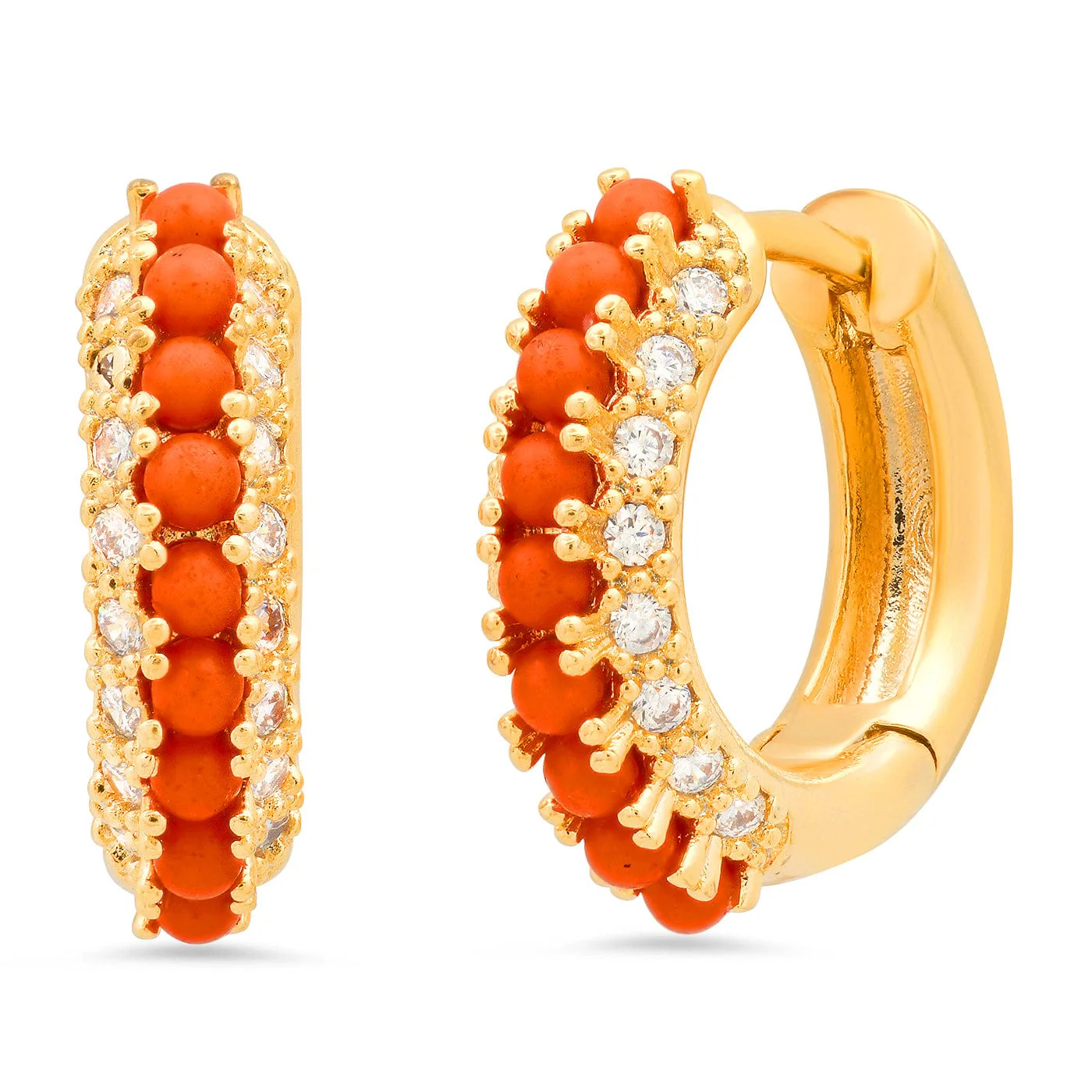 Huggies Encrusted With Colored Stones And CZ Stones - Image 5