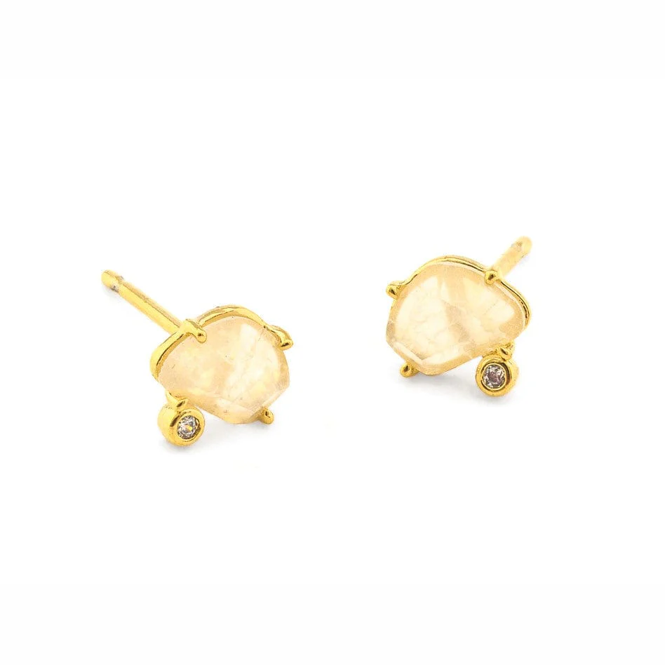 Labradorite and CZ Post Earring - Image 2