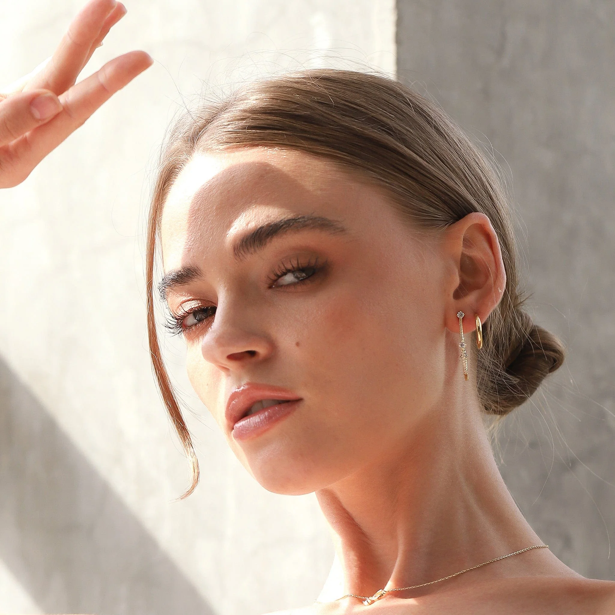 Gold Curved Graduated Hoops - Image 2
