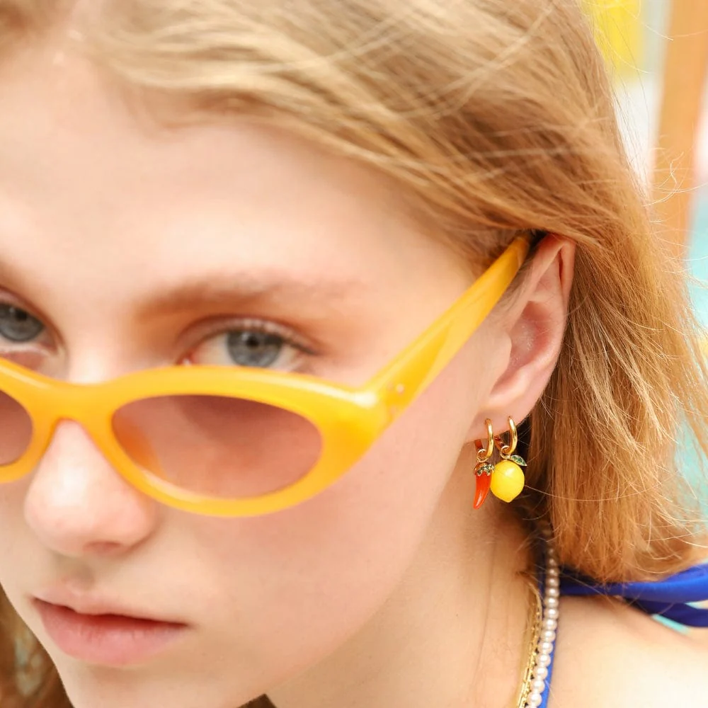 Lemon Zest Huggie Earrings - Image 3