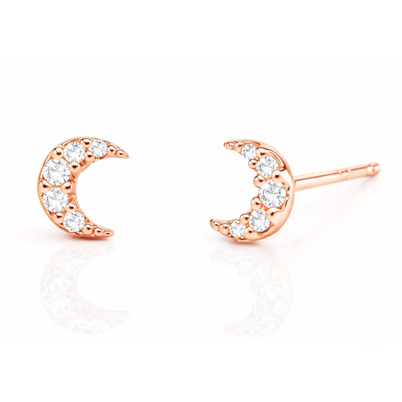 Mini Pave Moon Earrings - Image 4