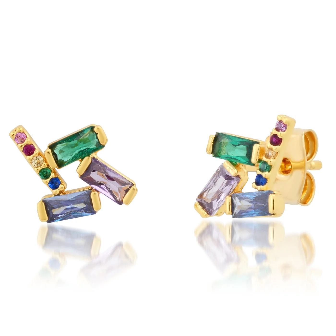 Multi-Colored Geometric CZ Studs