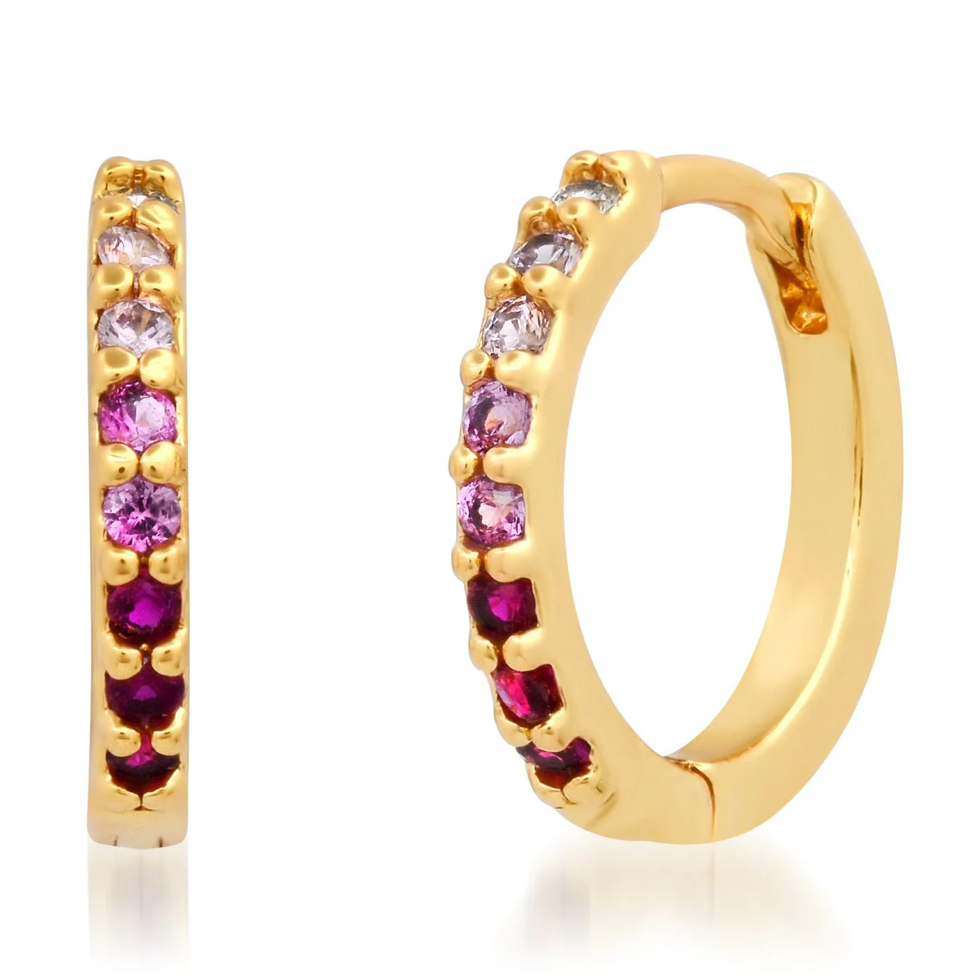 Ombre Pave CZ Huggie - Image 5