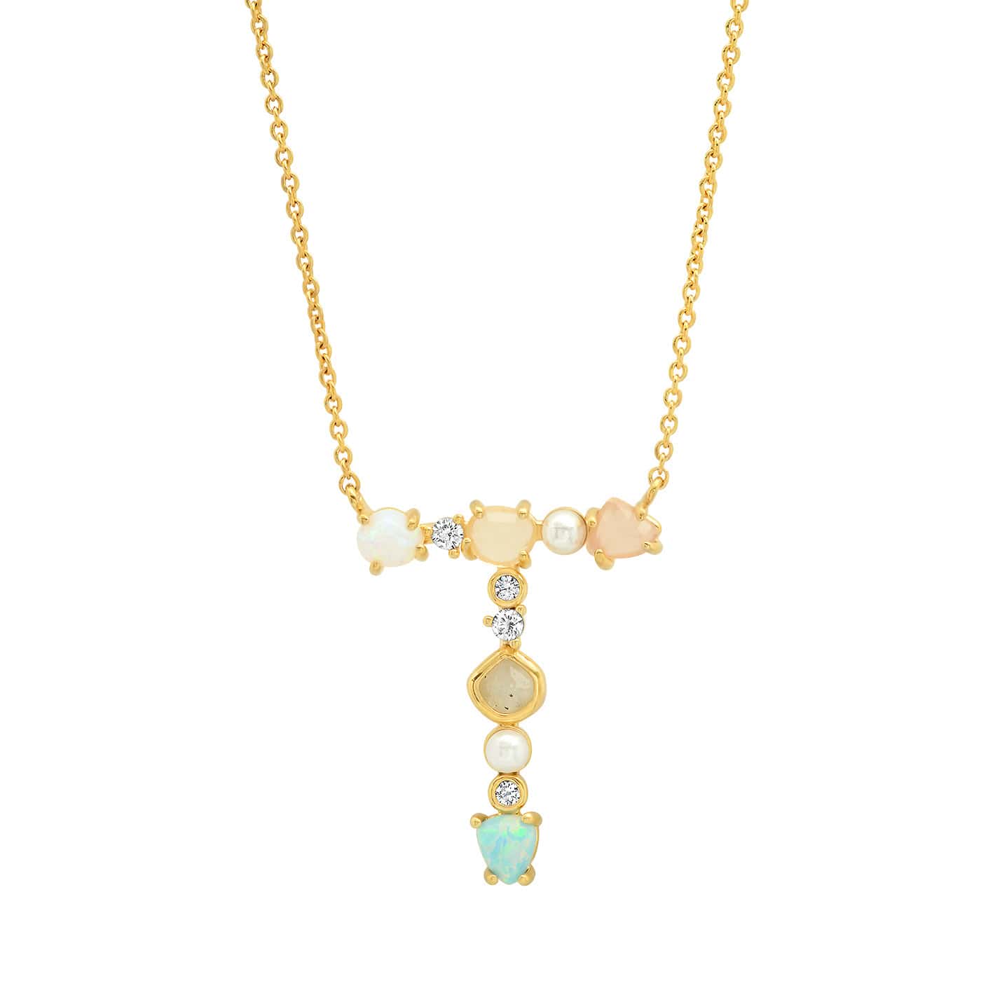 Opal & Pearl Initial Necklace - Image 20