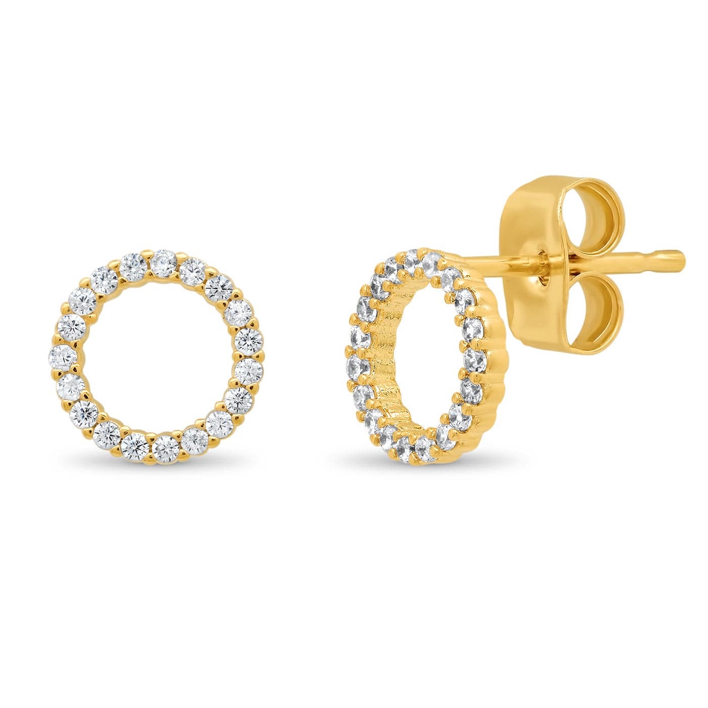 Open Circle Pave Cz Stud