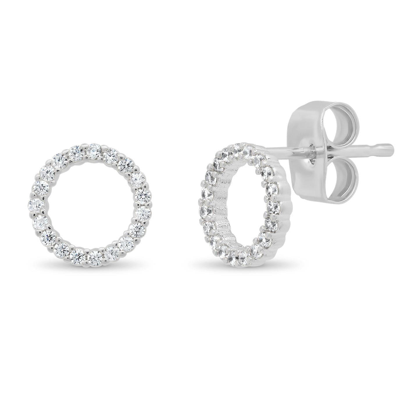 Open Circle Pave Cz Stud - Image 2