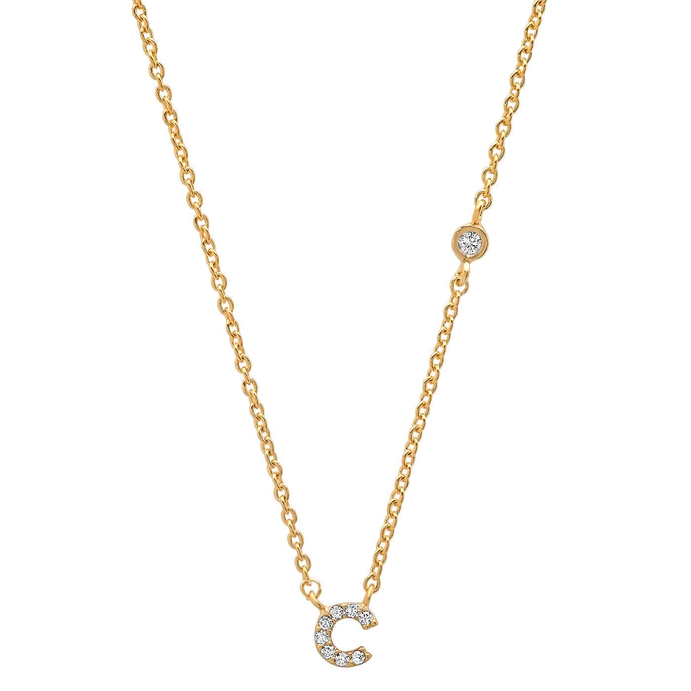 CZ Initial Necklace - Image 5
