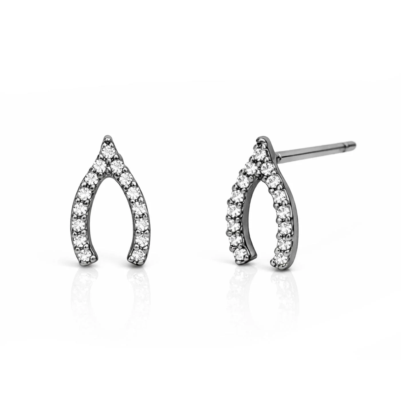 Pave Mini Wishbone Earrings - Image 5