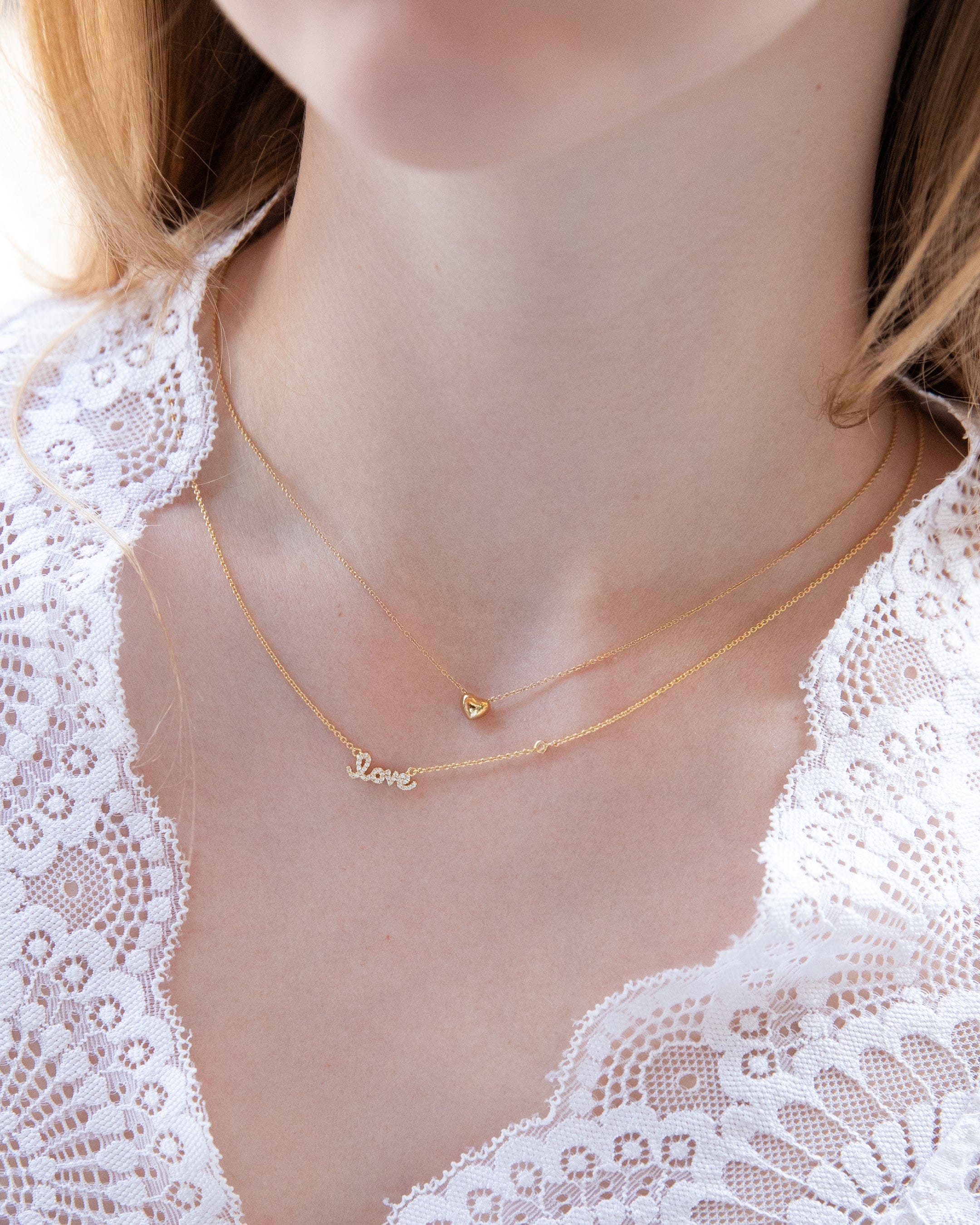 Petite Puffed Heart Necklace - Image 2
