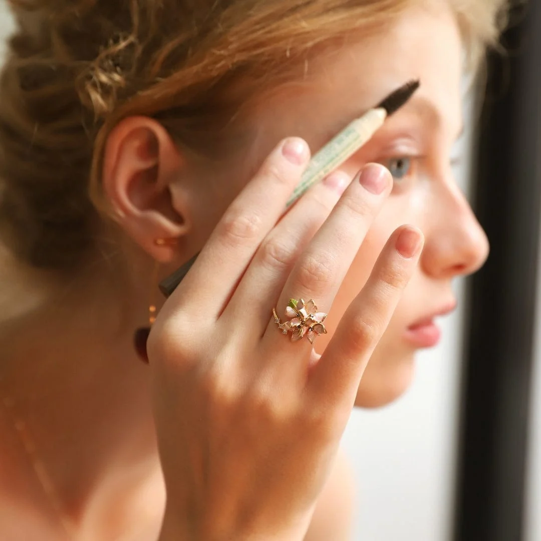 Pink Flower Open Ring - Image 2