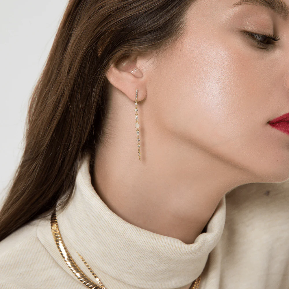 Radiant Drop CZ Earrings - Image 2