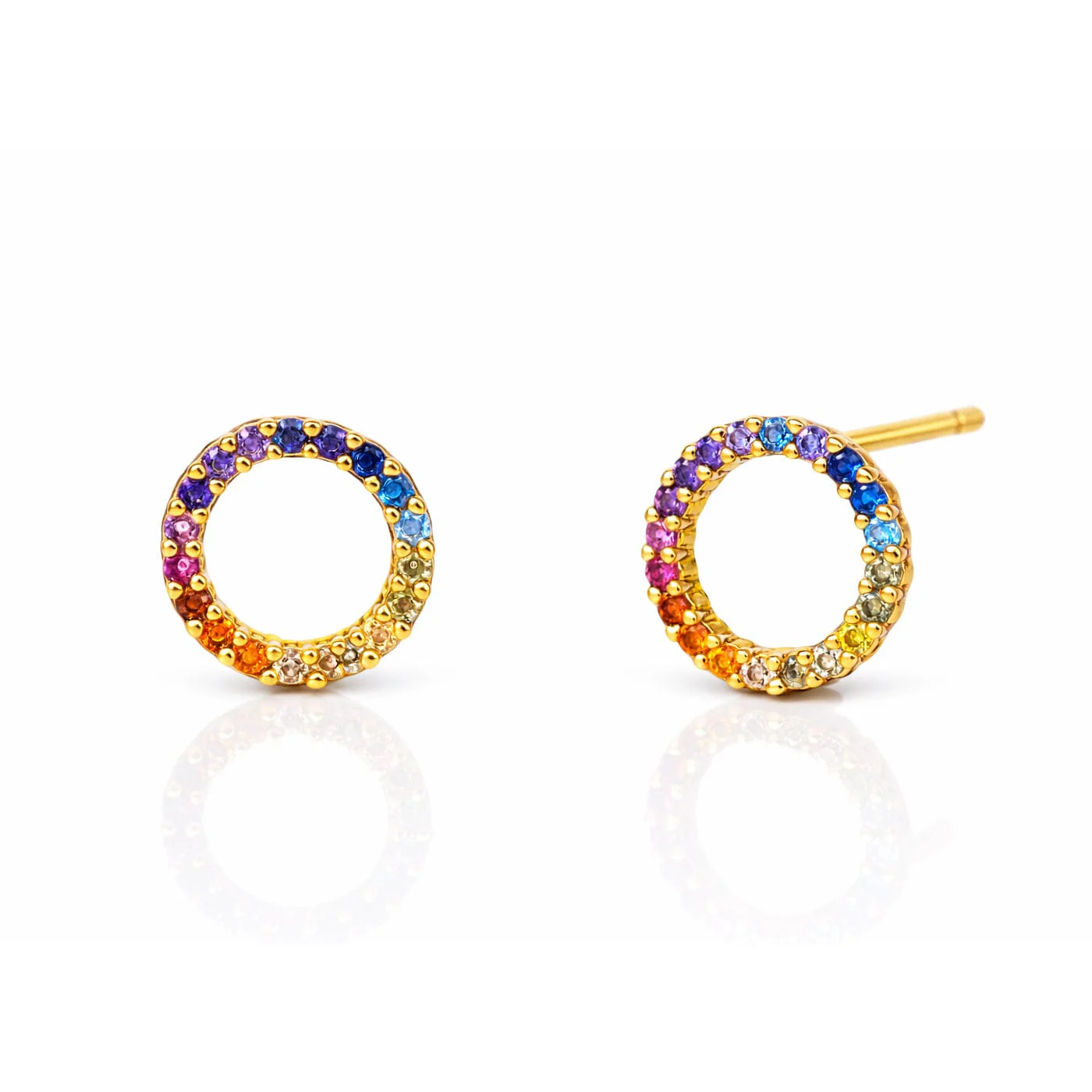 Rainbow Circle Studs