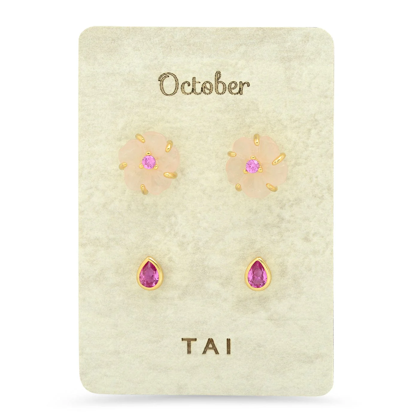 Rose Quartz Birthstone Earring Set - Image 10
