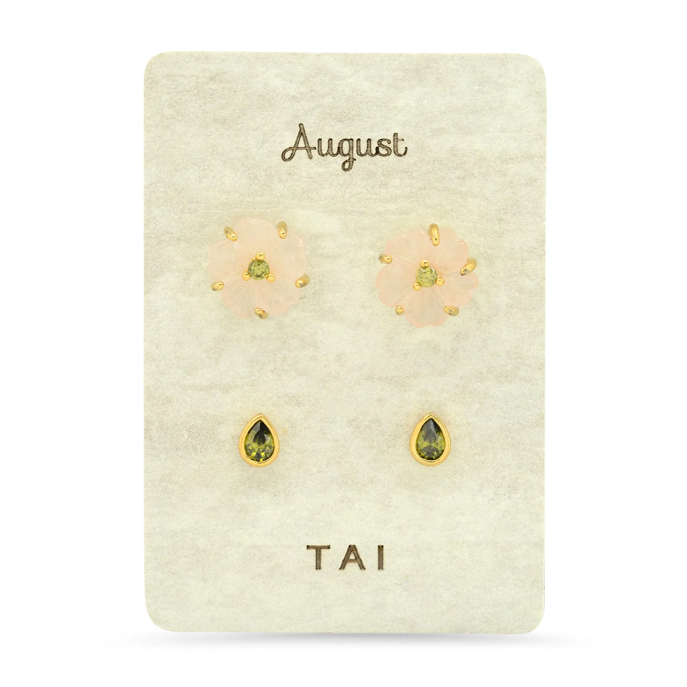 Rose Quartz Birthstone Earring Set - Image 9