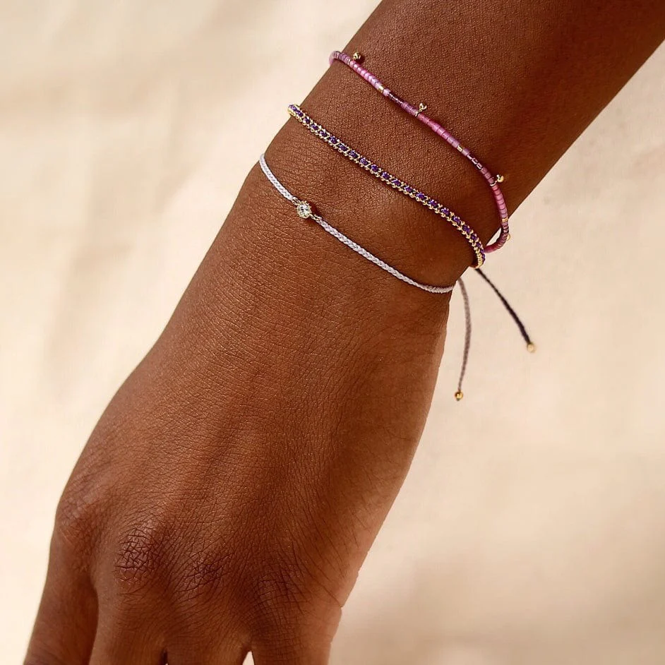Handmade Pull Tie Birthstone Bracelets | Set Of 3 - Image 2