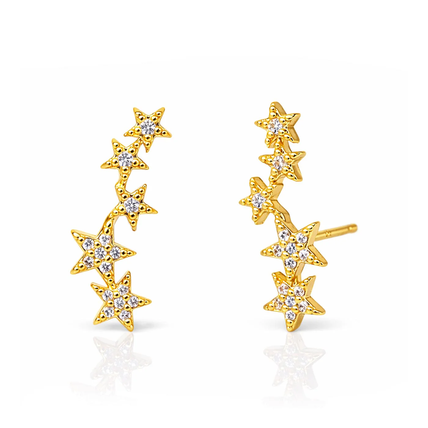 Pave 5 Star Earrings - Image 3