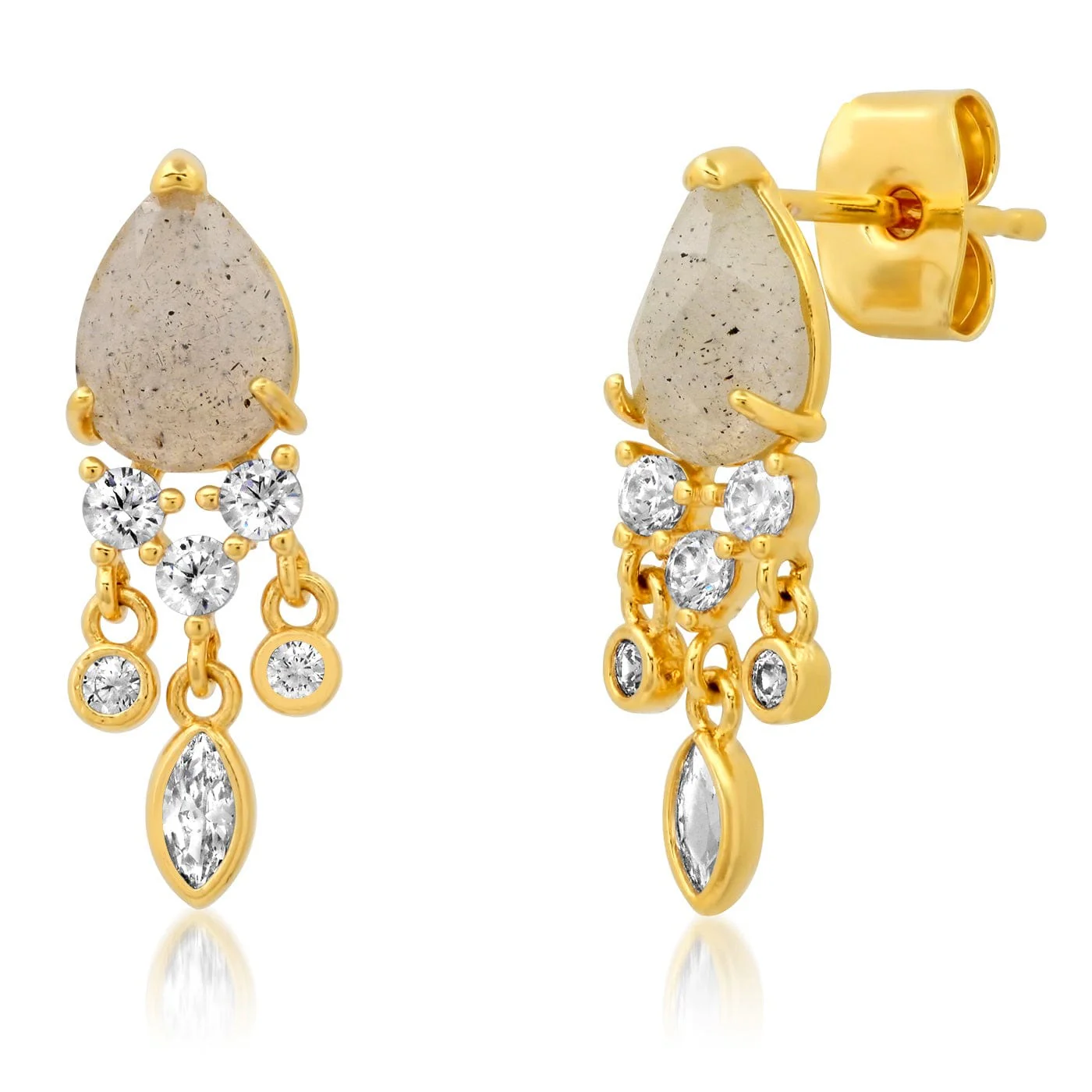 Stone Drop Chandelier Earrings - Image 2