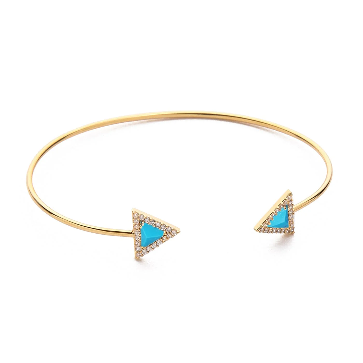 Triangular Gemstone Open Cuff Bracelet - Image 11
