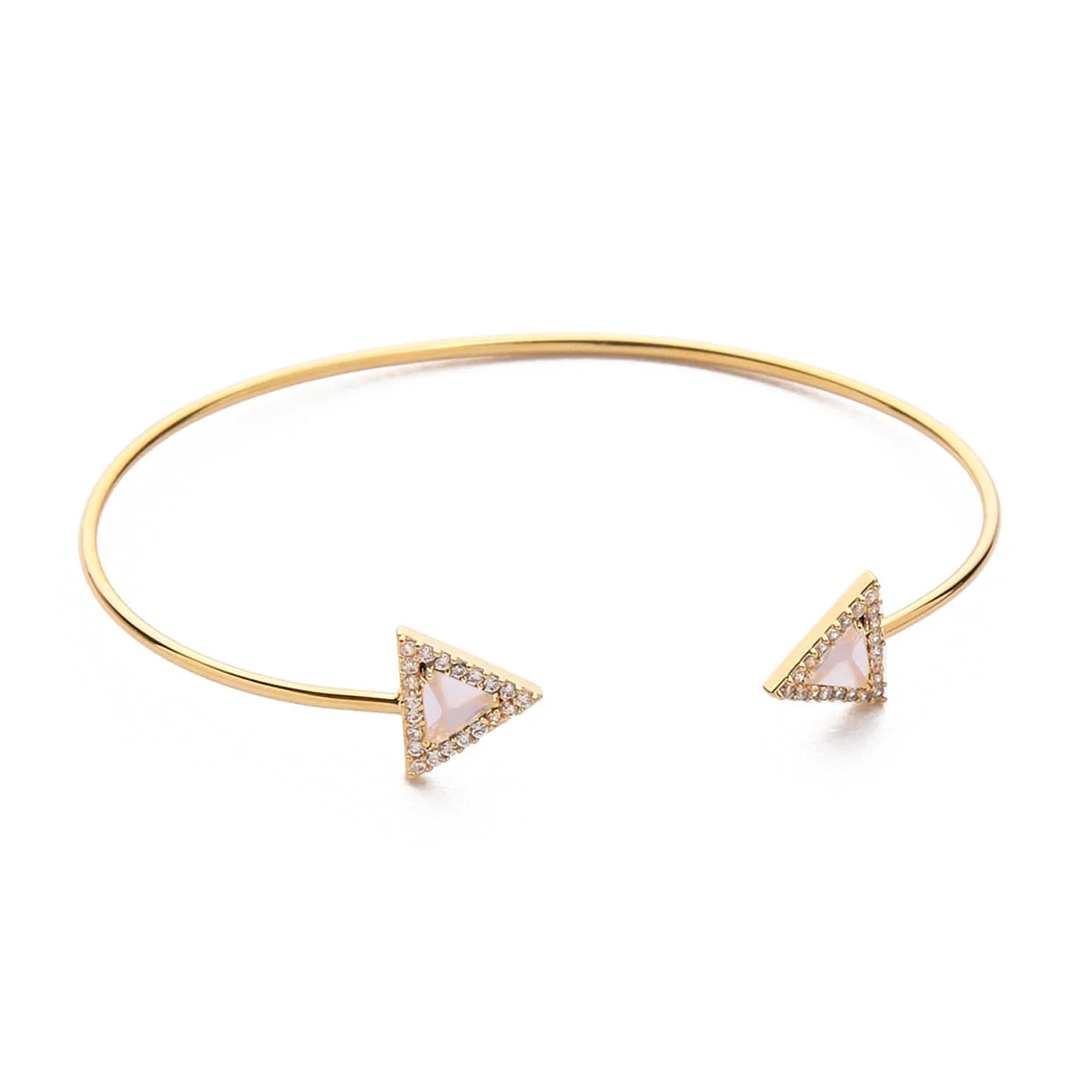 Triangular Gemstone Open Cuff Bracelet - Image 4