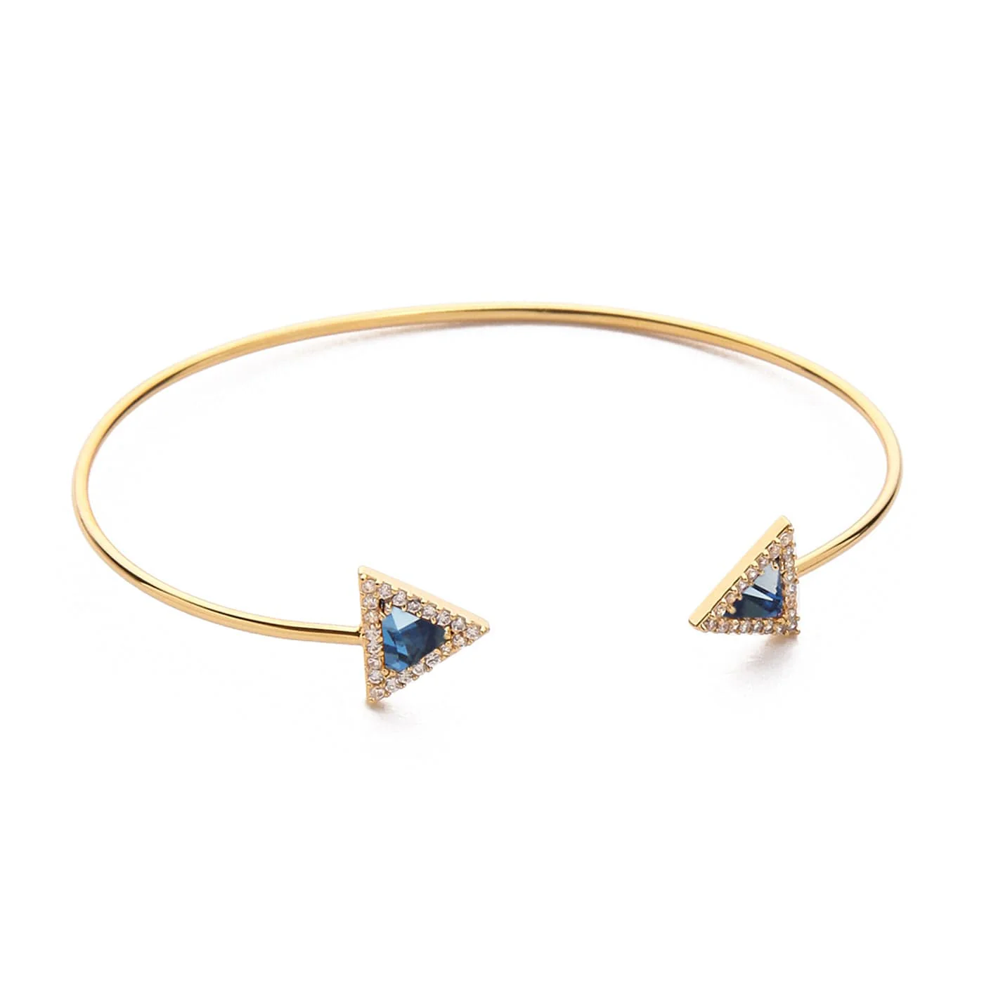 Triangular Gemstone Open Cuff Bracelet - Image 8