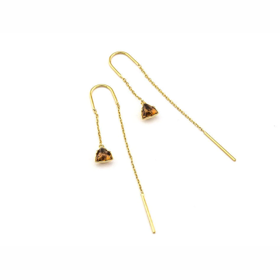 Triangular Shaped Drop Threader Earrings - Image 5
