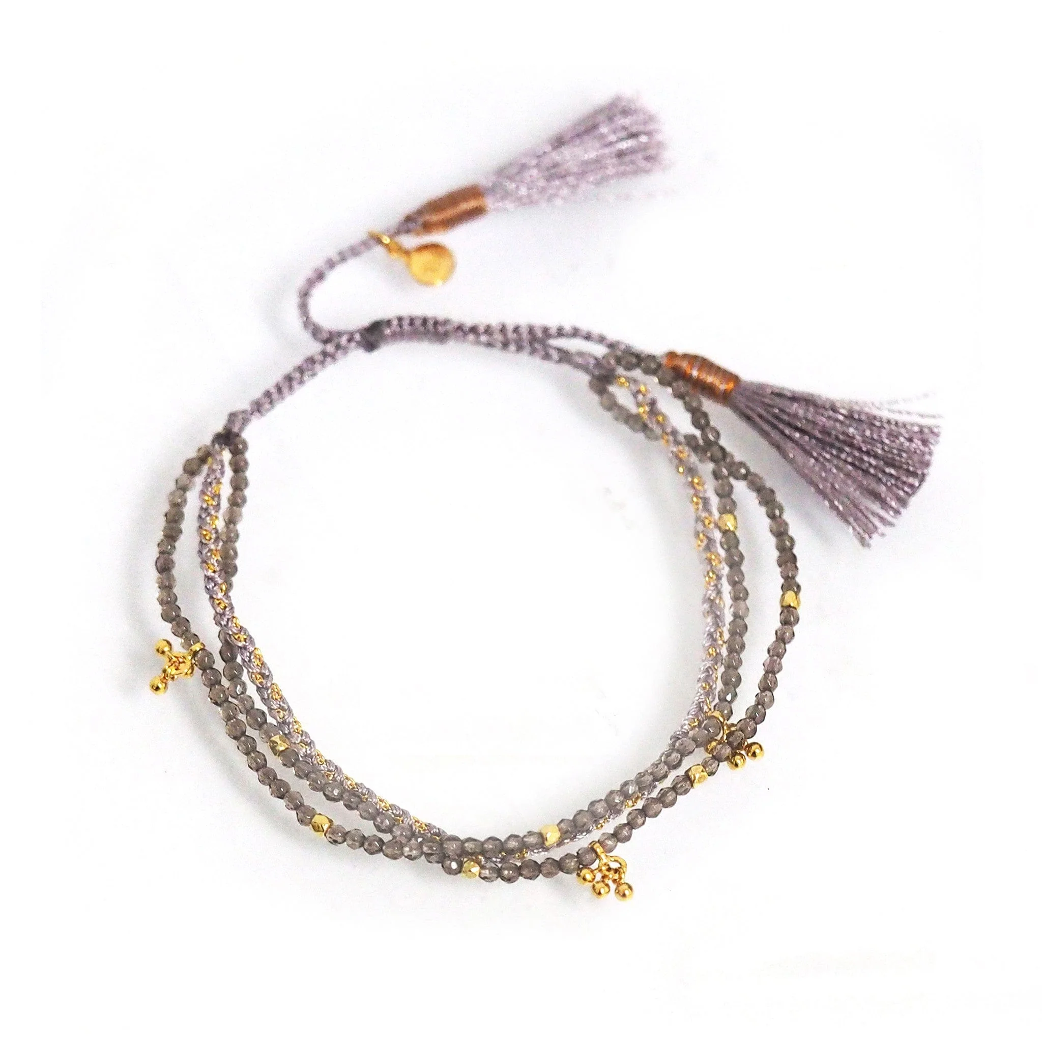 Triple Braided and Beaded Bracelet With Gold Accents - Image 5